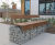 Wall-top and gabion-mounted timber seating 2