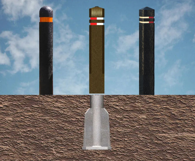 GoPlastic bollards - square, dome top and removable design options