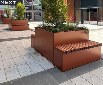 Custom metal outdoor planters