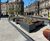 Custom steel planters with hardwood seating 4
