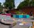 Custom steel planters with hardwood seating 6