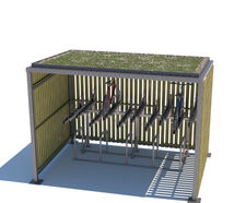 Blox C - two-tier cycle shelter with sedum roof