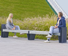 Prisma - recycled plastic bench with 3D printed legs