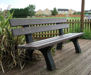 Recycled Plastic Porto Bench - recycled plastic outdoor park seating