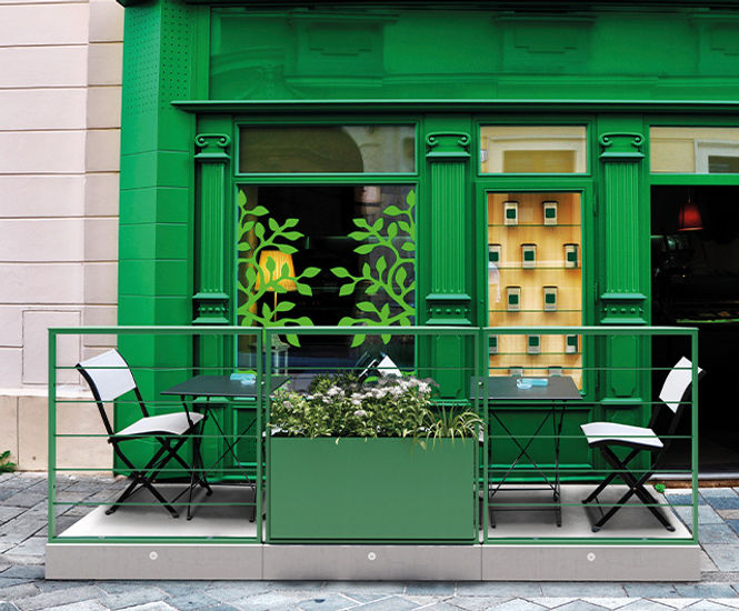 2X1 Parklet - modular street furniture units on HPC platforms