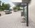 Stingray - glass and steel modular bus shelter with seating 9