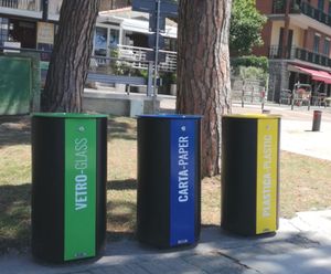 Miane - cylindrical outdoor waste recycling bins