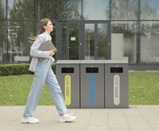 Genova - steel outdoor recycling bin