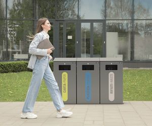 Genova - steel outdoor recycling bin