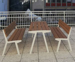 Noale - outdoor steel and wood picnic table and benches