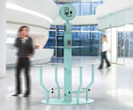 Recharge Table - steel and HPL indoor charging table with four seats