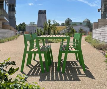 Casteo - steel and wood outdoor picnic table and benches
