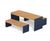 Lena - outdoor steel and wood picnic table with benches 1