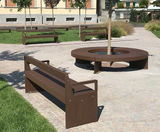 Lena - modular steel and wood outdoor bench - on this page