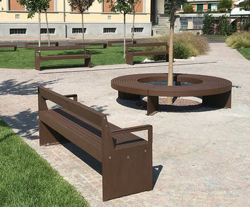 Lena - modular steel and wood outdoor bench