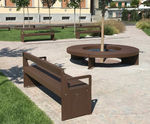 Lena - modular steel and wood outdoor bench