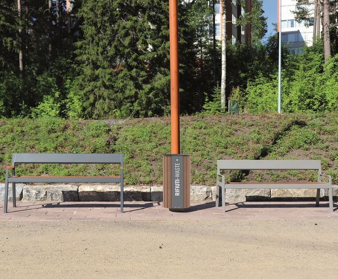 Casteo - steel and wood outdoor seat