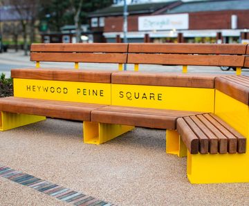 Coordinated street furniture helps transform Peine Square, Heywood