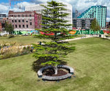 Versatile seating complements new all-green space at Aire Park, Leeds - on this page