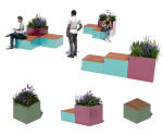 Allium Street Furniture Product Range - modular metal benches and planters