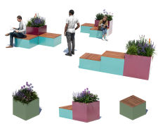 Allium Street Furniture Product Range - modular metal benches and planters