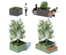 Galanthus Street Furniture Product Range - modular metal benches & planters