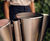 Street Congas Trio - outdoor stainless steel drum sculpture for parks 2