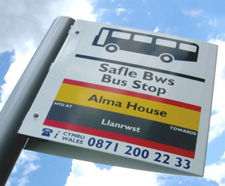 Streamline Bus Stop - stainless steel bus stop sign for public transport