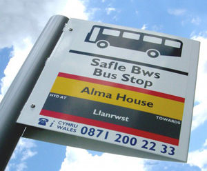 Streamline Bus Stop - stainless steel bus stop sign for public transport