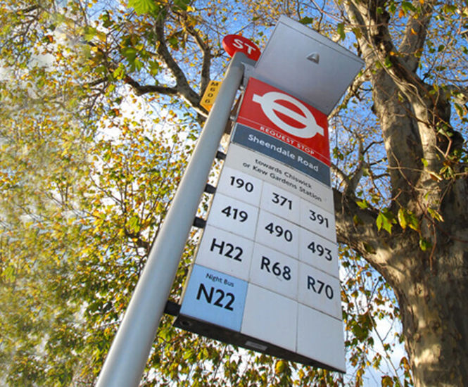 London Buses Bus Stop Sign - durable metal sign for bus stop identification