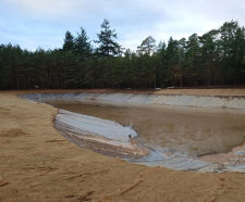 Waterproof liner for wildlife lake in Surrey