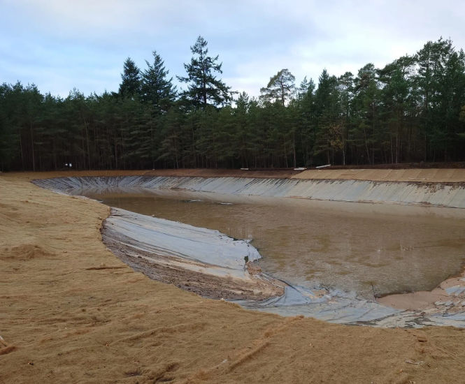 Waterproof liner for wildlife lake in Surrey