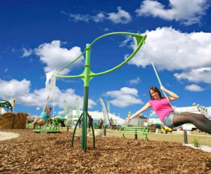 Hurricane Swing With 2x Button Seats - metal playground swing for teens