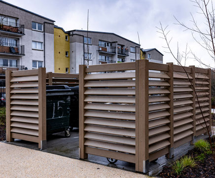 Normandy - recycled plastic louvered bin shelters