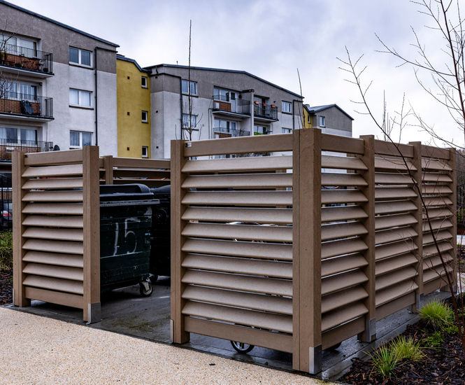 Normandy - recycled plastic louvered bin shelters