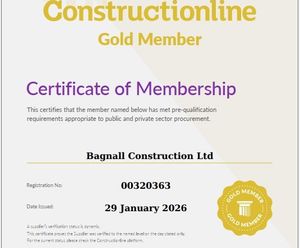 Bagnall Environmental achieve Constructionline Gold