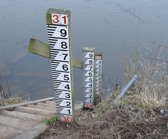 Water Depth Gauge Boards - durable plastic boards for water level measuring