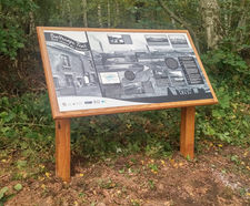 Oak lectern-frame Interpretation Panels - outdoor educational park signs
