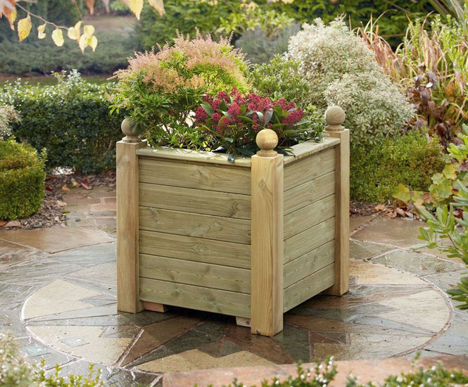 Regency Wooden Planter - large outdoor timber garden plant pots