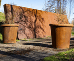 Corten Steel Planters - rusted metal outdoor garden plant containers