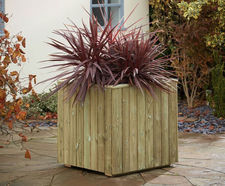 Shiverton Premium Wooden Planter - outdoor timber garden plant pot