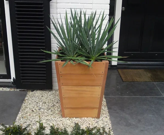 Folkestone Straight and Tapered - hardwood timber outdoor garden planter