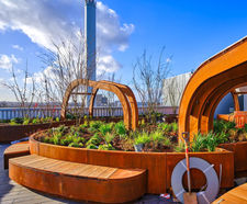Bespoke Fibreglass Planters and Cabinets for Critical Care Rooftop Garden