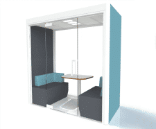 Podsorba® - sound-absorbing office pods and booths with fabric panels