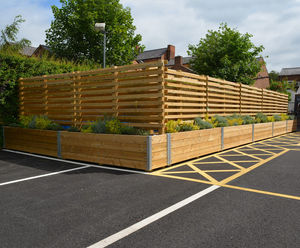 Timber planters with trellis screens