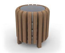 LBV 115 slatted wooden litter bin