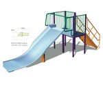 Wide Slide - inclusive metal playground slide for children and carers