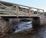 Concrete filled bagwork helps create bridge access route to woodland - on this page