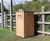 Thornwood iroko litter bin with hinged flap 2