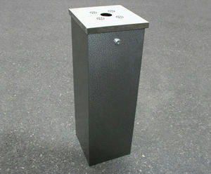 Flat Top Tower Cigarette Bin - outdoor metal freestanding smoking bin